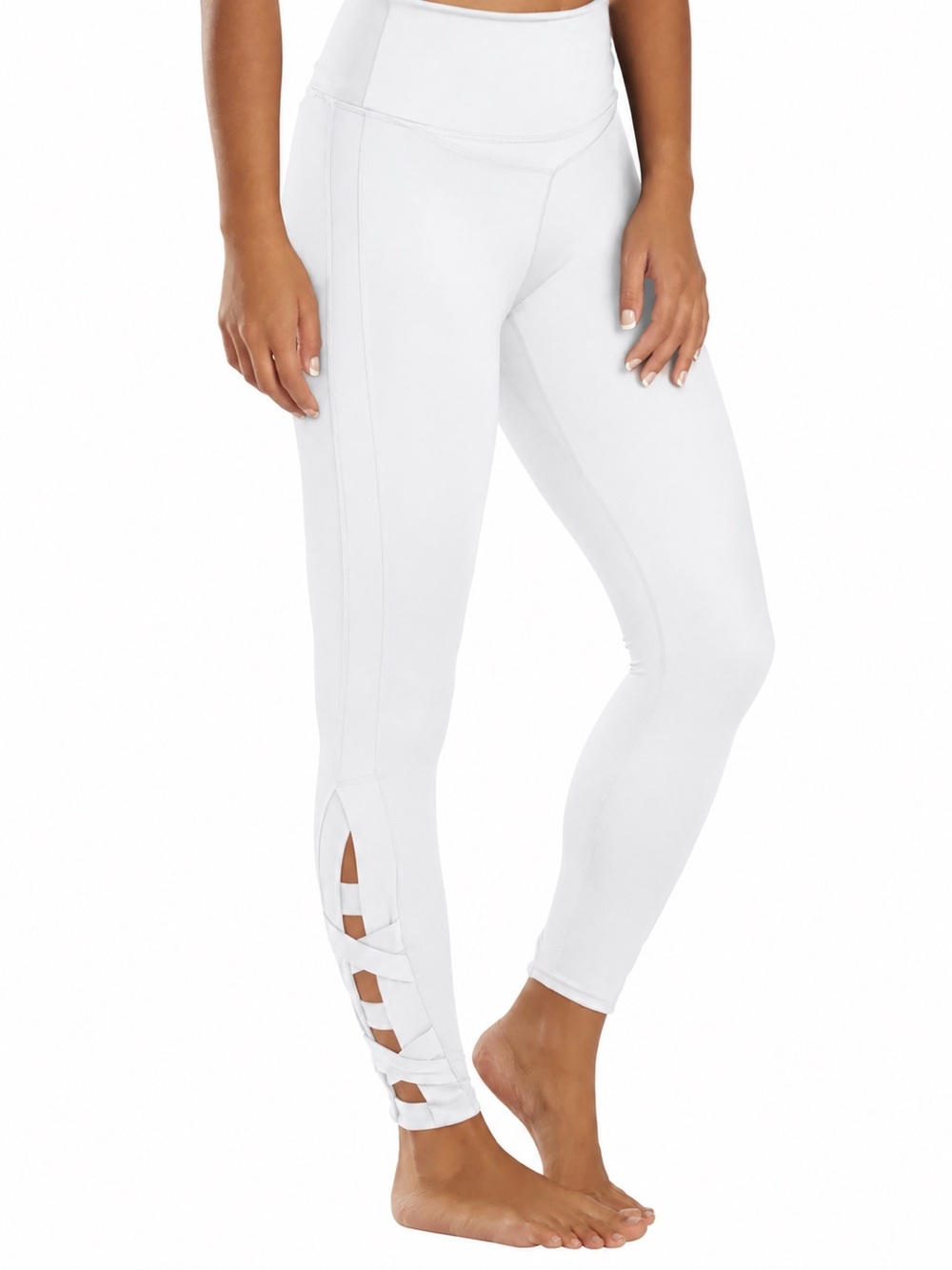 Free People FP Movement Very Prairie White Strappy Cutout Leggings